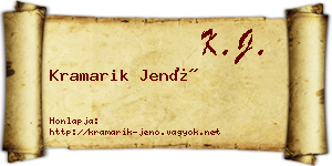 Kramarik Jenő névjegykártya