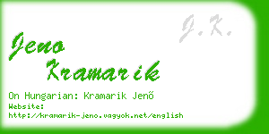 jeno kramarik business card