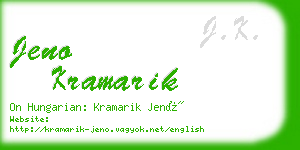 jeno kramarik business card